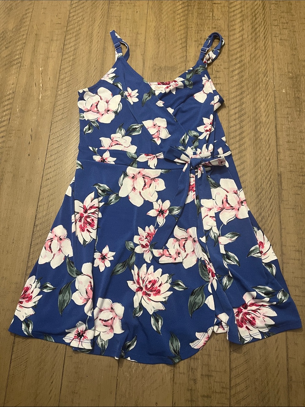 Candie's Royal Blue Floral Tie-Waist Romper